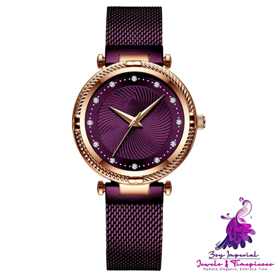 Mesh Diamond Inlaid Women’s Watch