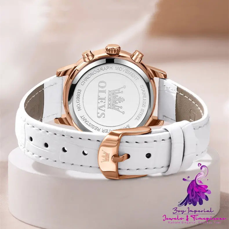 Diamond Inlaid Women’s Multi-function Watch