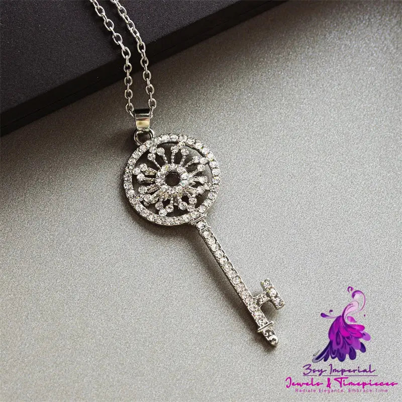 Diamond Garland Key Necklace