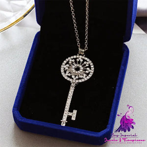 Diamond Garland Key Necklace