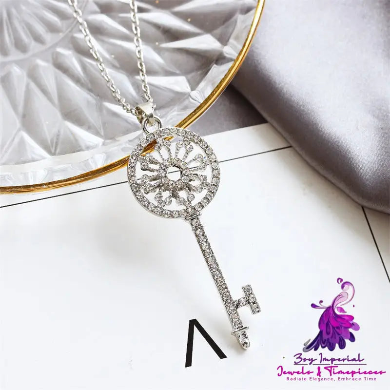 Diamond Garland Key Necklace