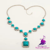 Vintage Turquoise Diamond Necklace