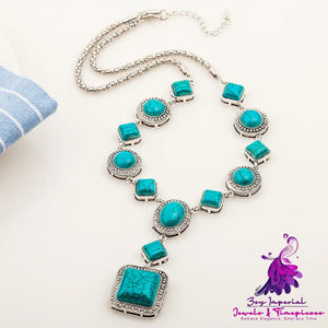 Vintage Turquoise Diamond Necklace