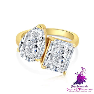 Two-tone Diamond Pear-shaped Ring