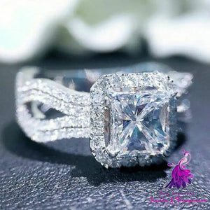 Full Diamond Zircon Engagement Ring