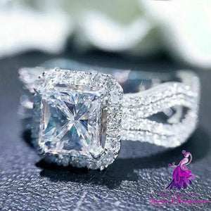 Full Diamond Zircon Engagement Ring