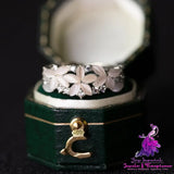 Floral Gold Silver Diamond Ring