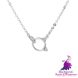 Cute Kitten Diamond Ring Necklace