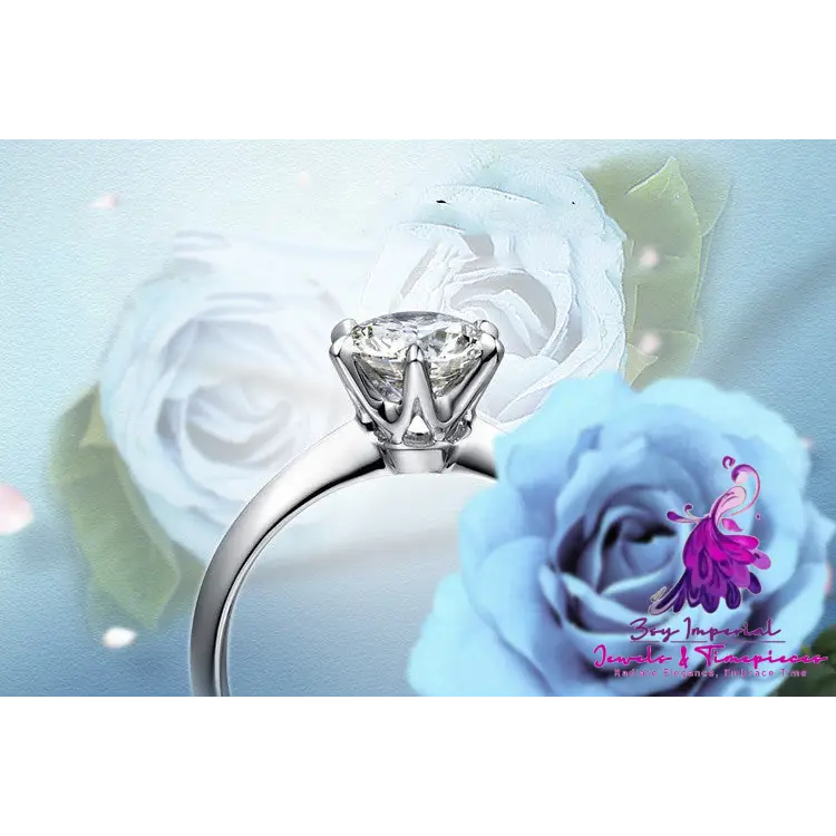 Six Prong Crown Diamond Ring for Women