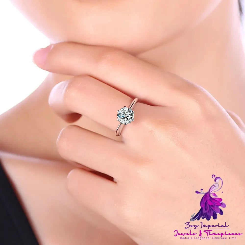 Six Prong Crown Diamond Ring for Women