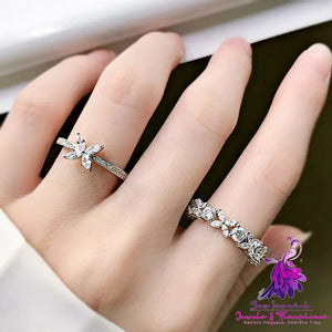 Diamond Ring Silver Plated Small Diamonds