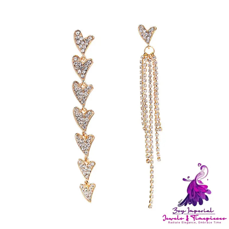 Long Diamond Tassel Earrings