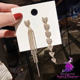 Long Diamond Tassel Earrings