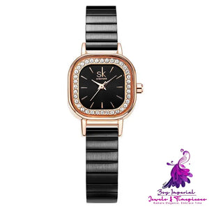 Women’s Square Mesh Belt Diamond Watch