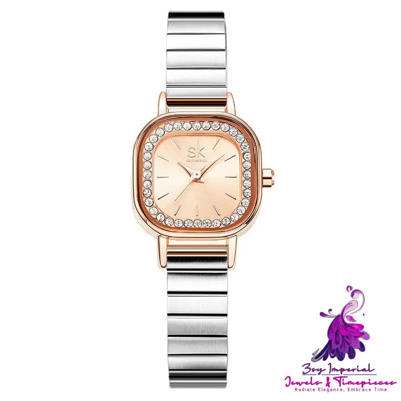 Women’s Square Mesh Belt Diamond Watch