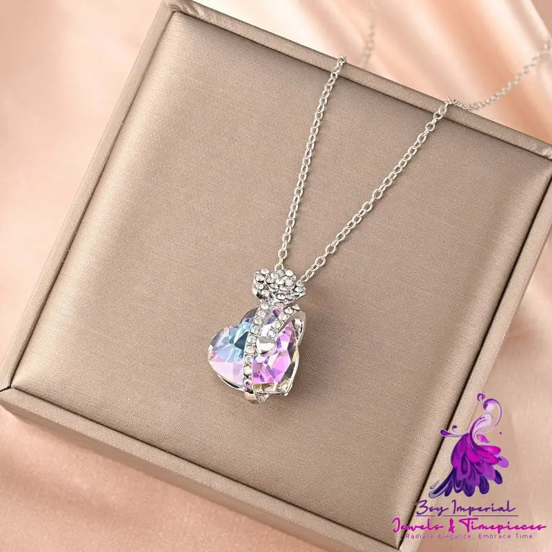 Diamond Rose Pendant Necklace