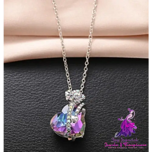 Diamond Rose Pendant Necklace