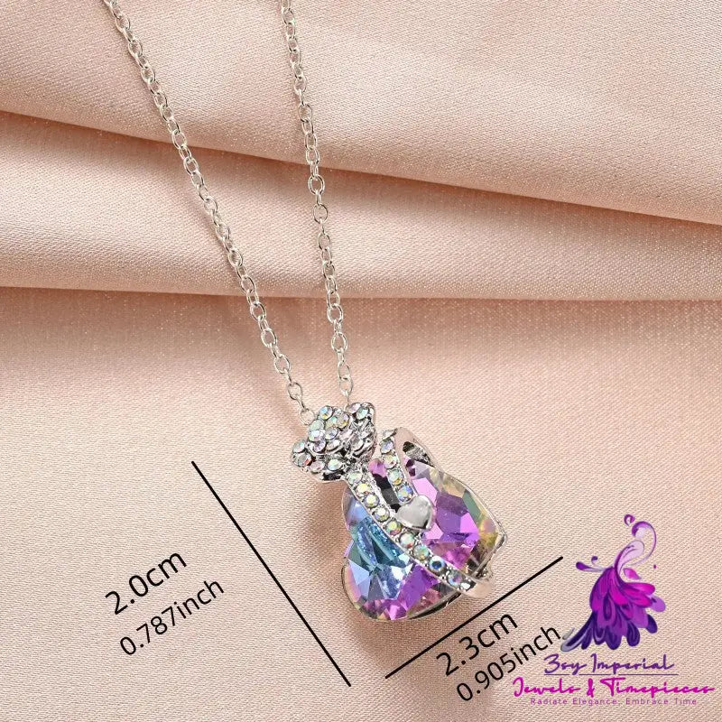 Diamond Rose Pendant Necklace