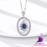 Sterling Silver Sapphire Diamond Pendant