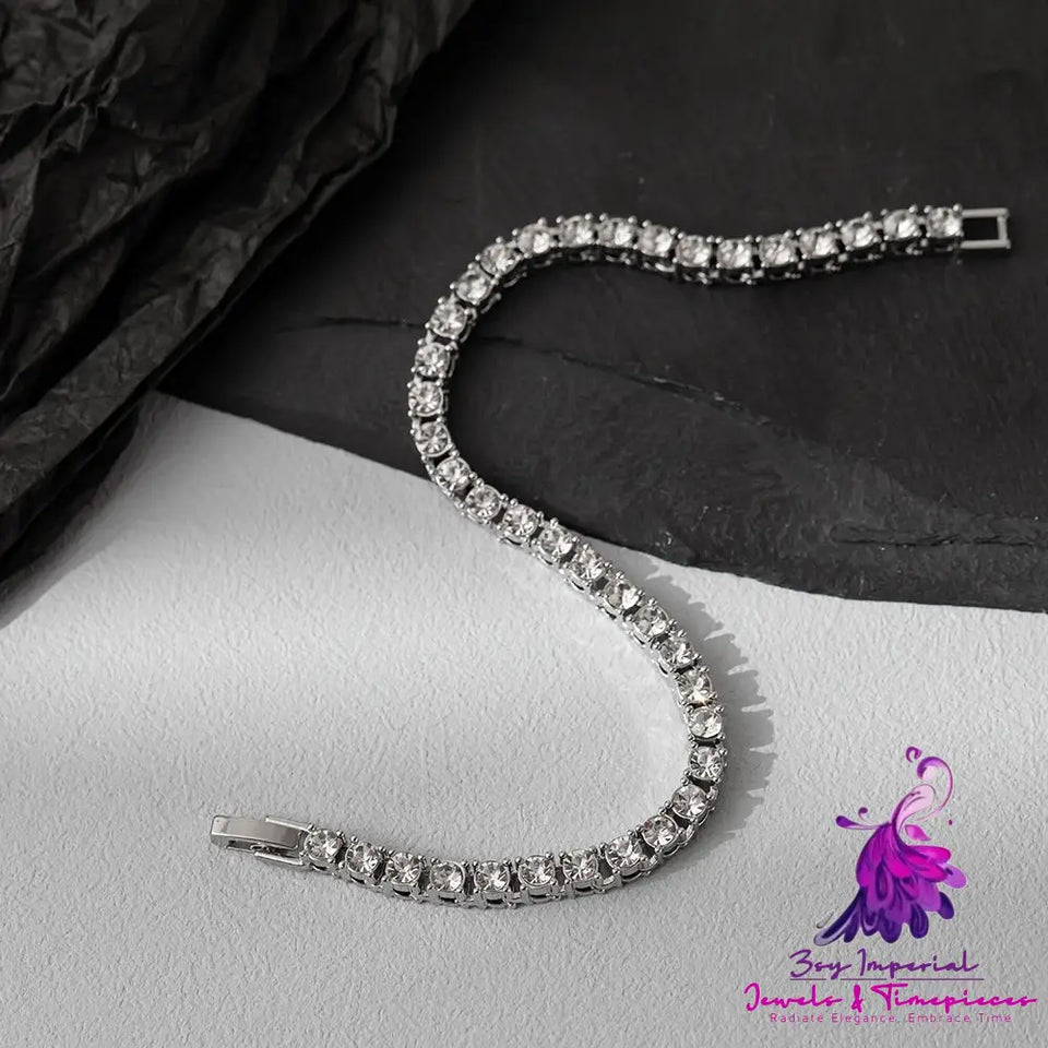 Diamond Single Row Cuban Bracelet