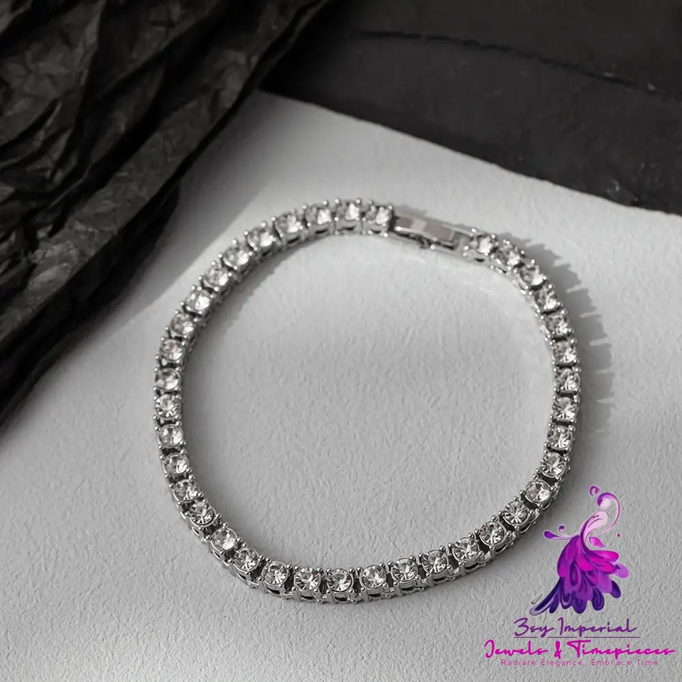 Diamond Single Row Cuban Bracelet