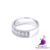 Semi-circular Diamond Finger Ring