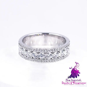 Semi-circular Diamond Finger Ring