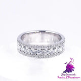 Semi-circular Diamond Finger Ring