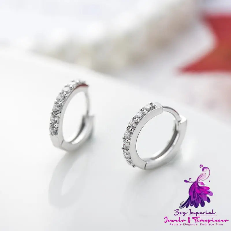 Sterling Silver Diamond Earrings