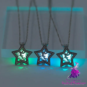 Halloween multicolored diamond-studded Pentagram Angel