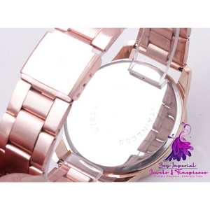 Steel Strip Diamond Quartz Watch