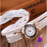 Twisted PU Belt Diamond Women’s Watch