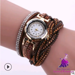 Twisted PU Belt Diamond Women’s Watch