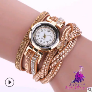 Twisted PU Belt Diamond Women’s Watch