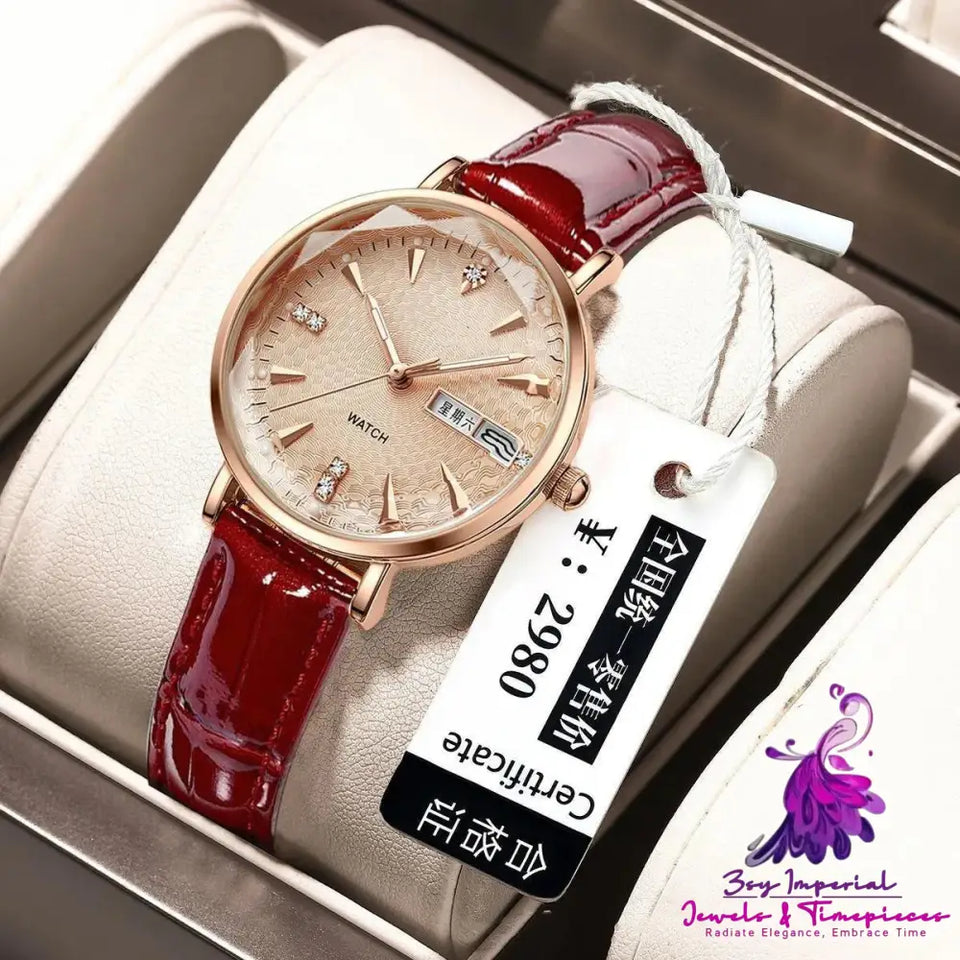 Diamond Milanese Ladies Dual Calendar Watch