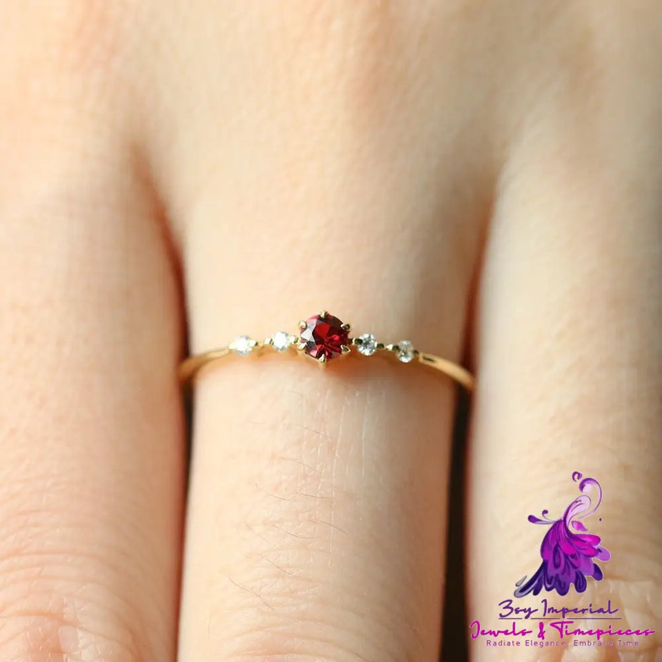 Ruby & Diamonds Gold Wedding Ring