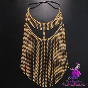 Women’s Ethnic Style Su Shui Diamonds Hair Chain Mask