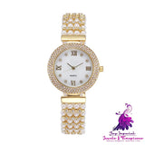 Fashion Pearl Quartz Women’s Watch with Diamonds