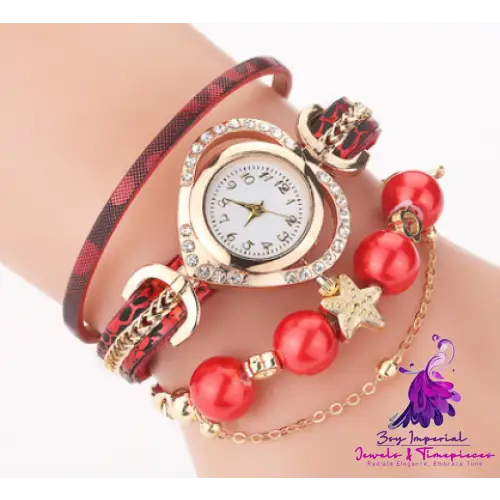 Pearl Bracelet Love Diamond Watch