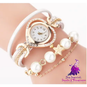 Pearl Bracelet Love Diamond Watch