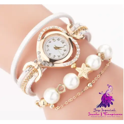 Pearl Bracelet Love Diamond Watch