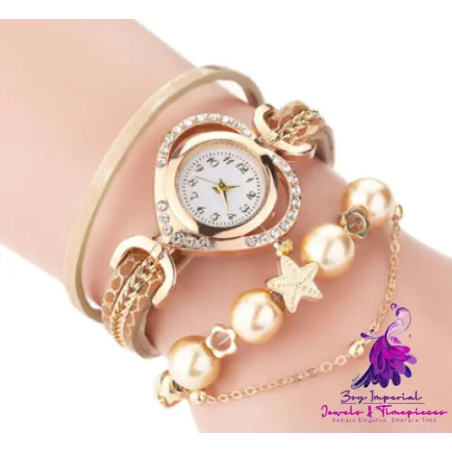 Pearl Bracelet Love Diamond Watch