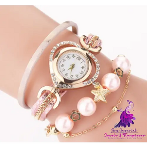 Pearl Bracelet Love Diamond Watch