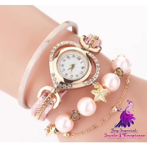 Pearl Bracelet Love Diamond Watch