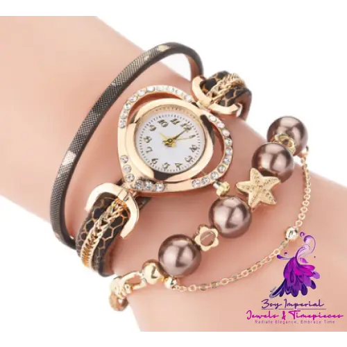 Pearl Bracelet Love Diamond Watch