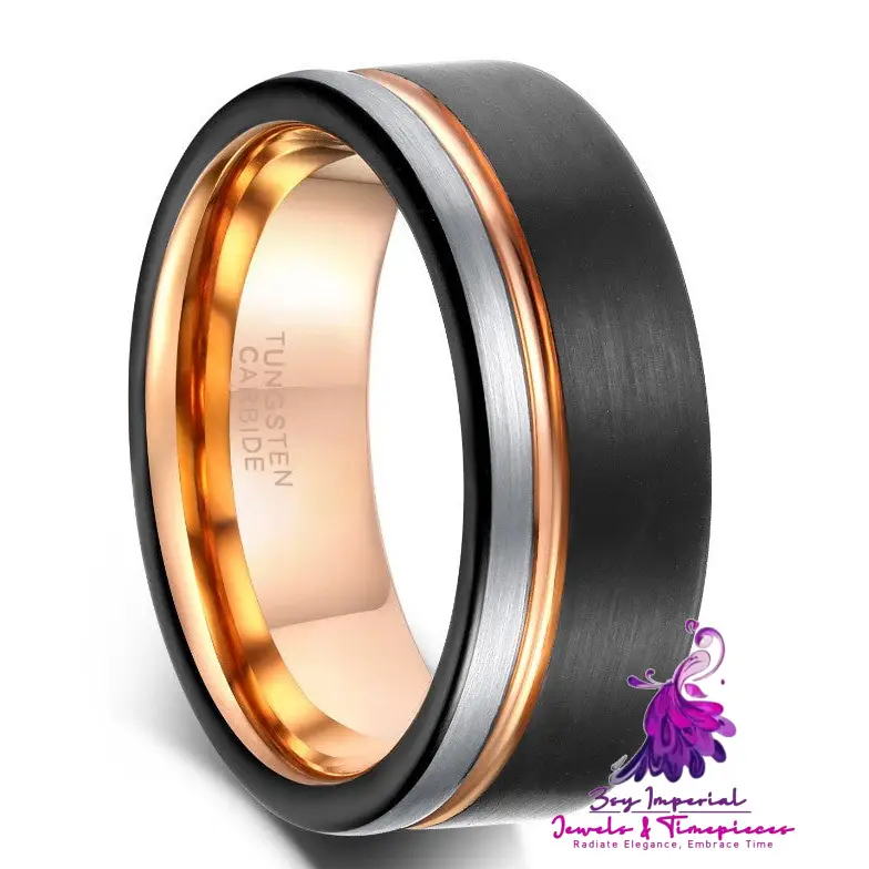 Men’s Jewelry Three-color Domineering Tungsten Ring