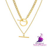 Double OT Chain Pendant Necklace