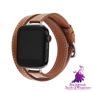 Leather Double Circle Watch Strap