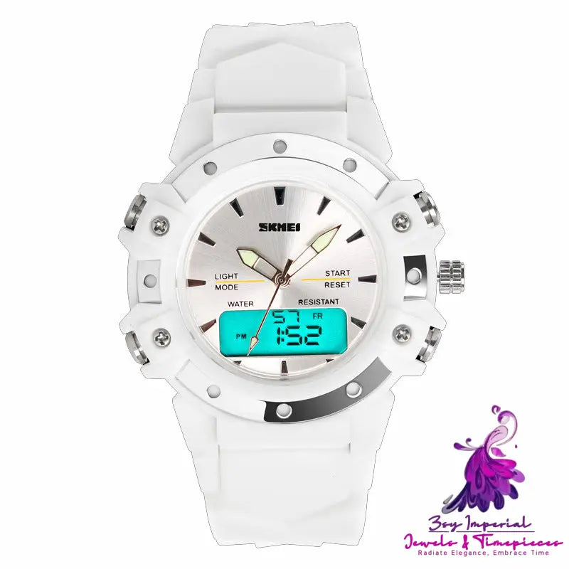 Double Display Electronic Multifunctional Student Watch for