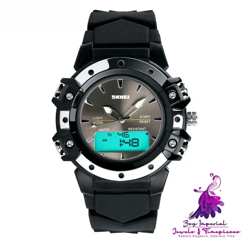 Double Display Electronic Multifunctional Student Watch for